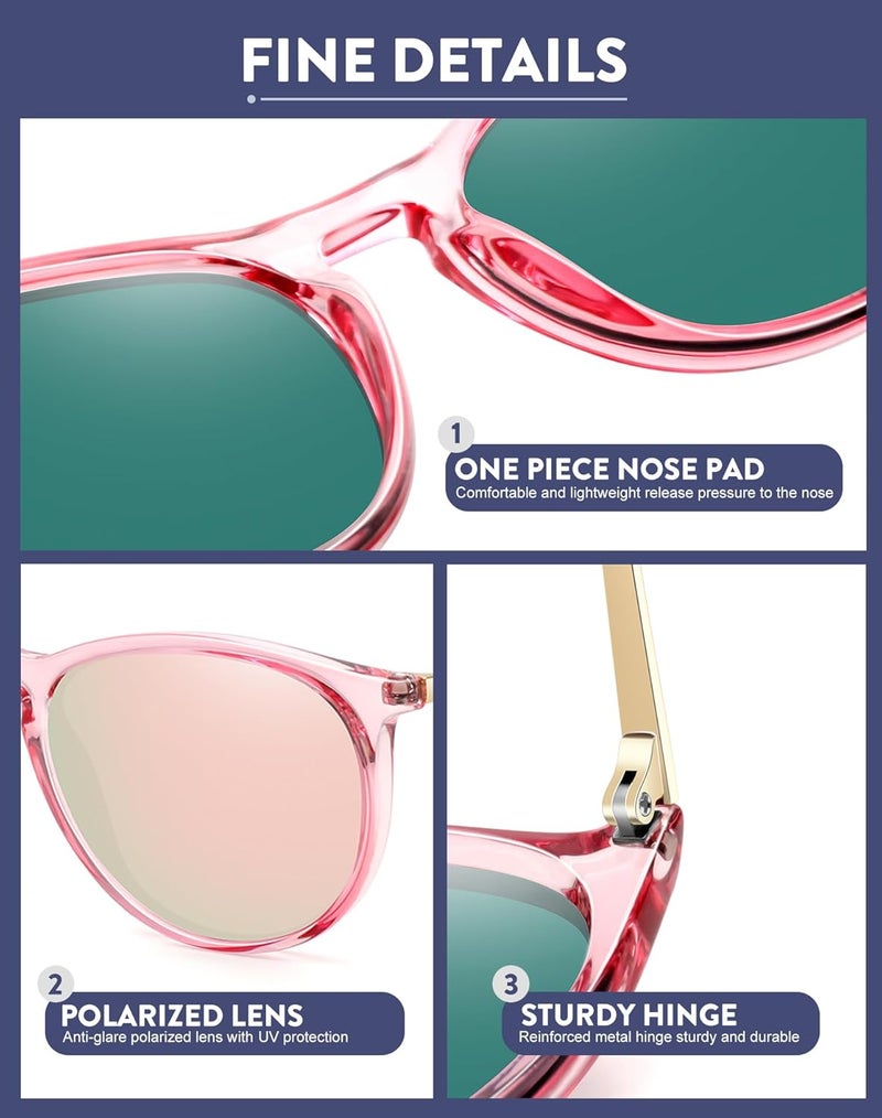 WOWSUN Retro sunglasses womens 2024 trendy round classic glasses - Image 4